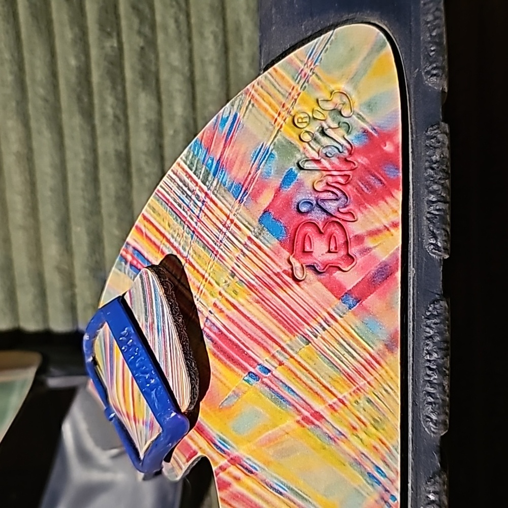 Birkenstock Multicolor Swirl Pattern Arizona Sandals with Blue Buckles - Picture 9 of 9